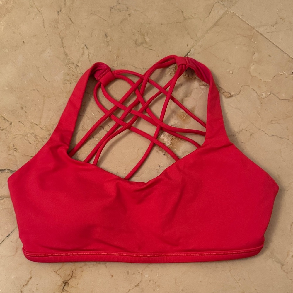Lululemon Athletica Red Strappy Sports Bra